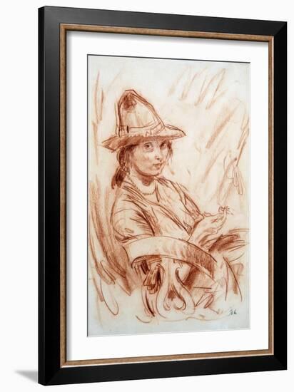 Dorelia Smoking-Augustus Edwin John-Framed Giclee Print