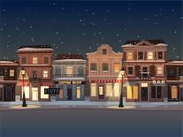 Christmas Town Illustration. Seamless Pattern-Doremi-Art Print