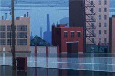 Rainy Cityscape. Vector Illustration.-Doremi-Framed Art Print