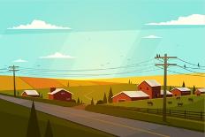 Rural Landscape. Vector Illustration.-Doremi-Art Print