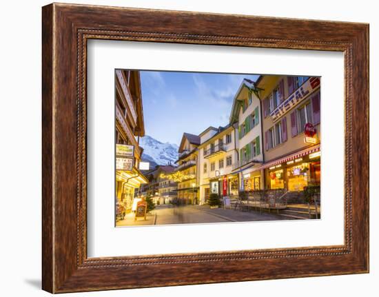 Dorfstrasse in Wengen, Jungfrau region, Bernese Oberland, Swiss Alps, Switzerland, Europe-Frank Fell-Framed Photographic Print