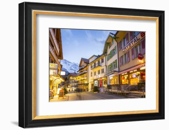 Dorfstrasse in Wengen, Jungfrau region, Bernese Oberland, Swiss Alps, Switzerland, Europe-Frank Fell-Framed Photographic Print