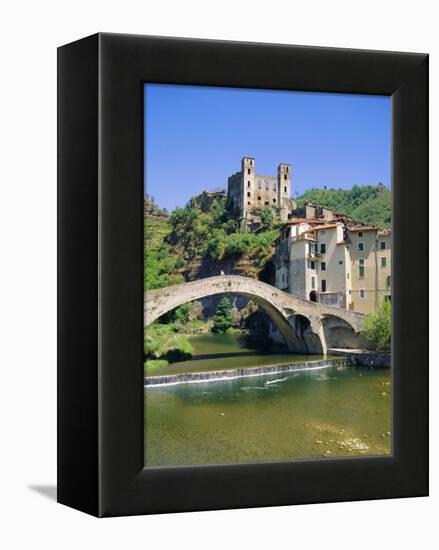 Doria's Castle and Medieval Bridge Across River Nervia, Dolceacqua, Liguria, Italy, Europe-Sheila Terry-Framed Premier Image Canvas