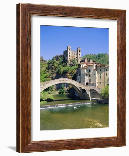 Doria's Castle and Medieval Bridge Across River Nervia, Dolceacqua, Liguria, Italy, Europe-Sheila Terry-Framed Photographic Print