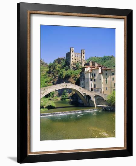 Doria's Castle and Medieval Bridge Across River Nervia, Dolceacqua, Liguria, Italy, Europe-Sheila Terry-Framed Photographic Print