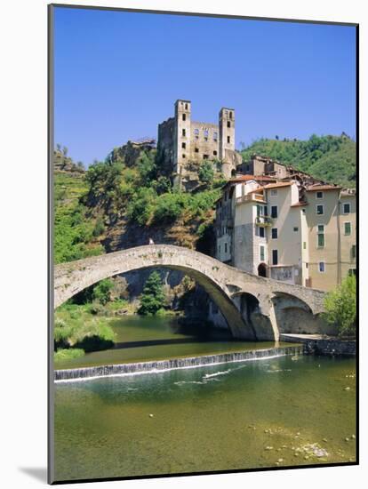 Doria's Castle and Medieval Bridge Across River Nervia, Dolceacqua, Liguria, Italy, Europe-Sheila Terry-Mounted Photographic Print
