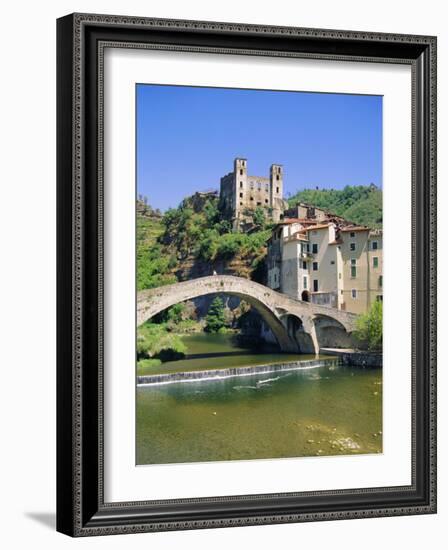 Doria's Castle and Medieval Bridge Across River Nervia, Dolceacqua, Liguria, Italy, Europe-Sheila Terry-Framed Photographic Print