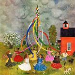 "Schoolyard Maypole Dance," May 4, 1946-Doris Lee-Framed Premier Image Canvas