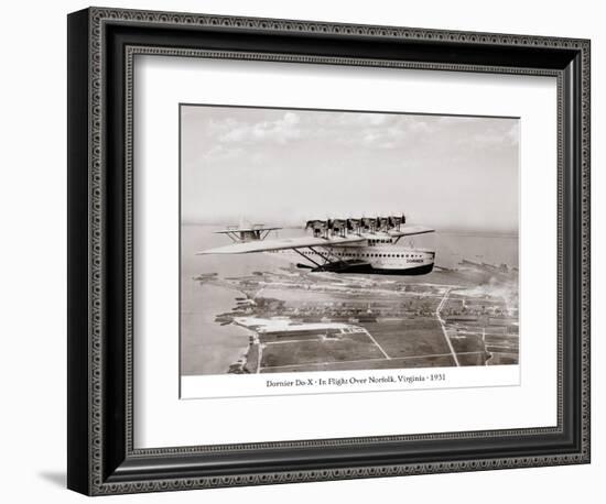 Dormier Do-X, in Flight over Norfolk, Virginia, 1931-null-Framed Premium Giclee Print