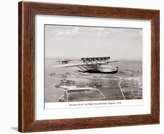 Dormier Do-X, in Flight over Norfolk, Virginia, 1931-null-Framed Art Print