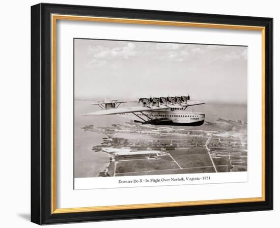 Dormier Do-X, in Flight over Norfolk, Virginia, 1931-null-Framed Art Print