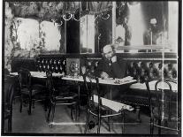 Paul Verlaine (1844-96) Writing at a Table in a Cafe-Dornac-Giclee Print