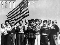 American Children of Japanese, German and Italian Heritage, Pledging Allegiance to the Flag-Dorothea Lange-Photographic Print