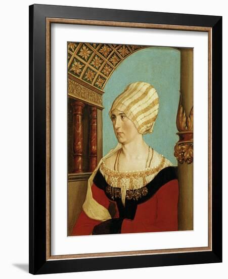 Dorothea Meyer, wife of Jakob Meyer zum Hasen, Mayor of Basel, Switzerland-Hans Holbein the Younger-Framed Giclee Print