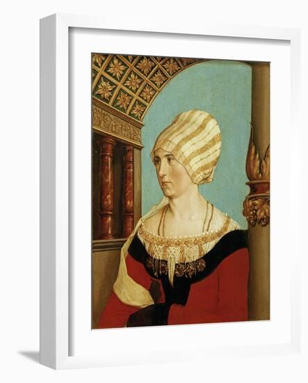 Dorothea Meyer, wife of Jakob Meyer zum Hasen, Mayor of Basel, Switzerland-Hans Holbein the Younger-Framed Giclee Print