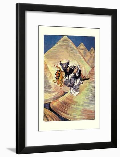 Dorothy and Toto in Funnel-John R. Neill-Framed Art Print