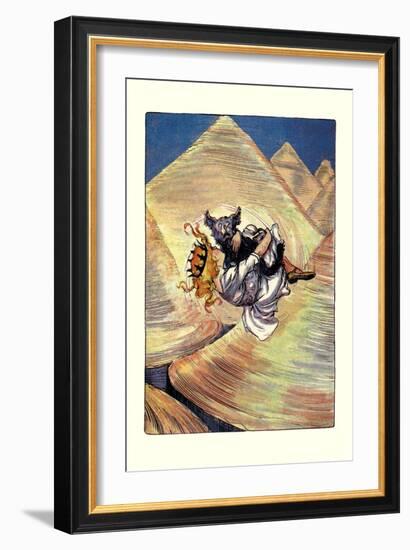 Dorothy and Toto in Funnel-John R. Neill-Framed Art Print