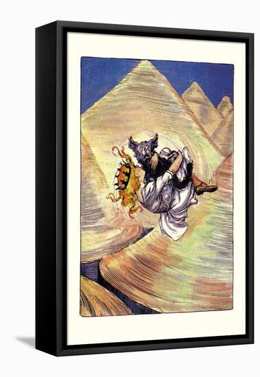 Dorothy and Toto in Funnel-John R. Neill-Framed Stretched Canvas