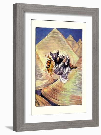 Dorothy and Toto in Funnel-John R. Neill-Framed Art Print