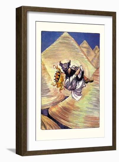 Dorothy and Toto in Funnel-John R. Neill-Framed Art Print