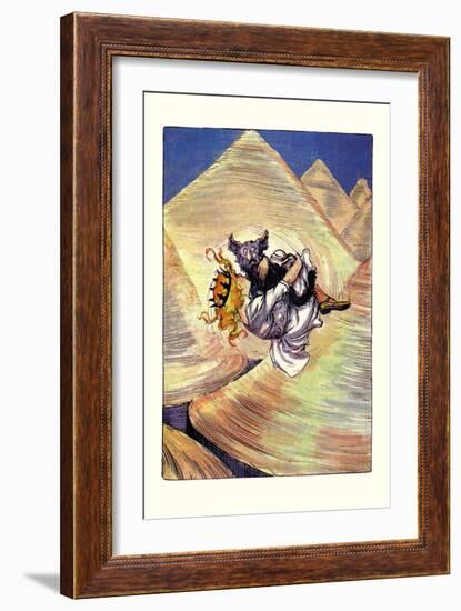 Dorothy and Toto in Funnel-John R. Neill-Framed Art Print