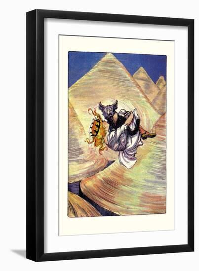 Dorothy and Toto in Funnel-John R. Neill-Framed Art Print