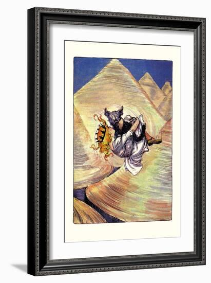 Dorothy and Toto in Funnel-John R. Neill-Framed Art Print