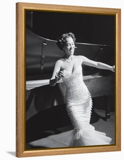 Dorothy Dandridge Dancing on a Night Club Dance Floor-Ed Clark-Framed Premier Image Canvas