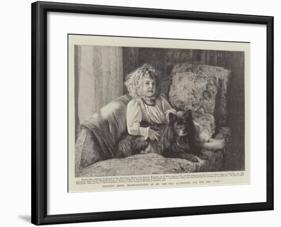 Dorothy Drew, Granddaughter of Mr and Mrs Gladstone, and Her Dog Petz-null-Framed Giclee Print