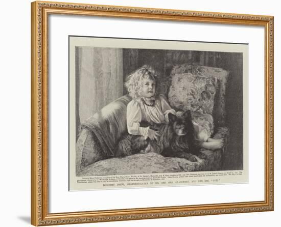 Dorothy Drew, Granddaughter of Mr and Mrs Gladstone, and Her Dog Petz-null-Framed Giclee Print