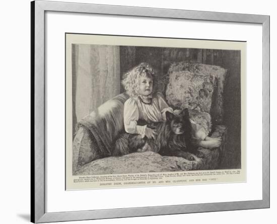 Dorothy Drew, Granddaughter of Mr and Mrs Gladstone, and Her Dog Petz-null-Framed Giclee Print