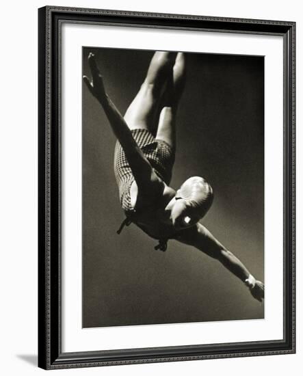 Dorothy Poynton at the Berlin Olympic Games, 1936-null-Framed Photographic Print