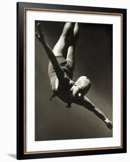 Dorothy Poynton at the Berlin Olympic Games, 1936-null-Framed Photographic Print