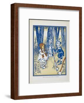 Dorothy, the Tin Woodman and the Scarecrow-William Denslow-Framed Giclee Print