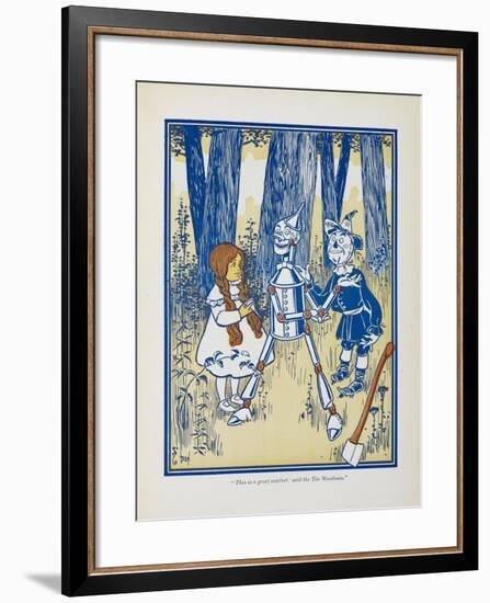 Dorothy, the Tin Woodman and the Scarecrow-William Denslow-Framed Giclee Print