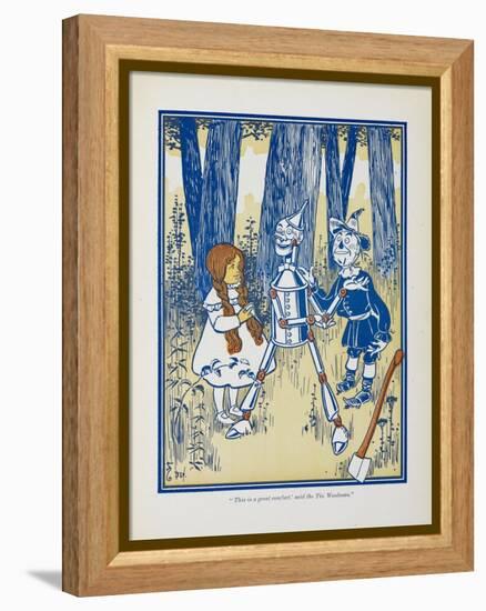 Dorothy, the Tin Woodman and the Scarecrow-William Denslow-Framed Premier Image Canvas