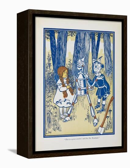 Dorothy, the Tin Woodman and the Scarecrow-William Denslow-Framed Premier Image Canvas