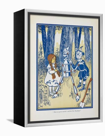 Dorothy, the Tin Woodman and the Scarecrow-William Denslow-Framed Premier Image Canvas