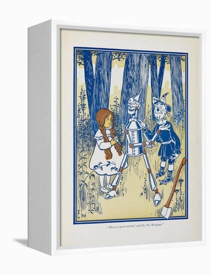 Dorothy, the Tin Woodman and the Scarecrow-William Denslow-Framed Premier Image Canvas