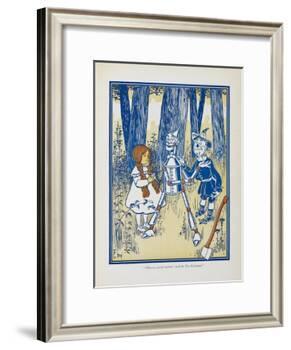 Dorothy, the Tin Woodman and the Scarecrow-William Denslow-Framed Giclee Print