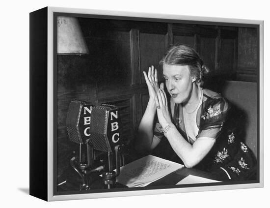 Dorothy Thompson Working on a Radio Broadcast-Hansel Mieth-Framed Premier Image Canvas