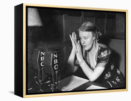 Dorothy Thompson Working on a Radio Broadcast-Hansel Mieth-Framed Premier Image Canvas