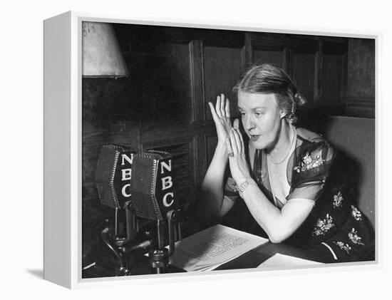 Dorothy Thompson Working on a Radio Broadcast-Hansel Mieth-Framed Premier Image Canvas