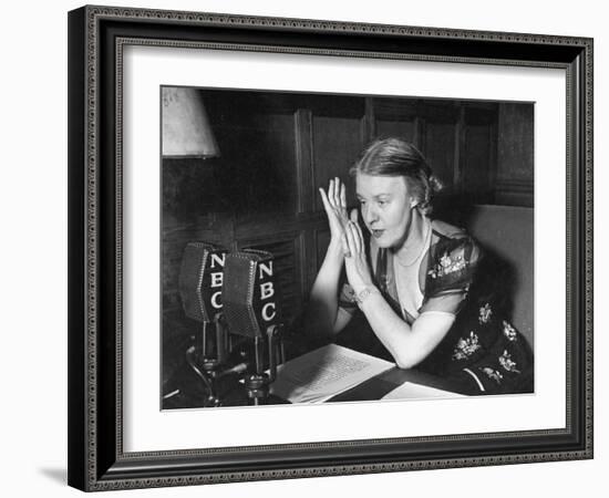 Dorothy Thompson Working on a Radio Broadcast-Hansel Mieth-Framed Photographic Print