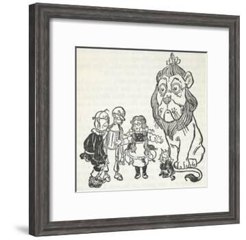 Dorothy, Toto, the Scarecrow, Tinman (Tin Woodman) and the Cowardly Lion, From 'The Wizard Of Oz'-William Denslow-Framed Giclee Print