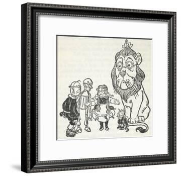 Dorothy, Toto, the Scarecrow, Tinman (Tin Woodman) and the Cowardly Lion, From 'The Wizard Of Oz'-William Denslow-Framed Giclee Print