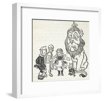 Dorothy, Toto, the Scarecrow, Tinman (Tin Woodman) and the Cowardly Lion, From 'The Wizard Of Oz'-William Denslow-Framed Giclee Print
