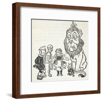 Dorothy, Toto, the Scarecrow, Tinman (Tin Woodman) and the Cowardly Lion, From 'The Wizard Of Oz'-William Denslow-Framed Giclee Print