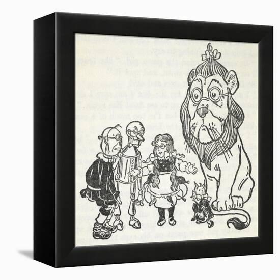 Dorothy, Toto, the Scarecrow, Tinman (Tin Woodman) and the Cowardly Lion, From 'The Wizard Of Oz'-William Denslow-Framed Premier Image Canvas