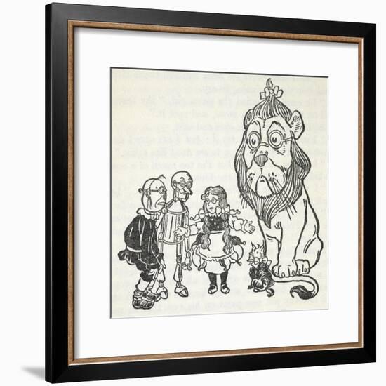 Dorothy, Toto, the Scarecrow, Tinman (Tin Woodman) and the Cowardly Lion, From 'The Wizard Of Oz'-William Denslow-Framed Giclee Print